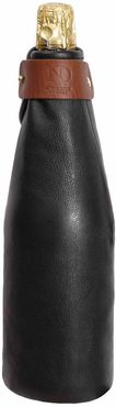 Black Leather Champagne Holder with Zip