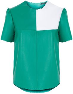 Boxter Leather T-Shirt - Green & White