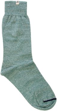 Teal Melange Linen Socks
