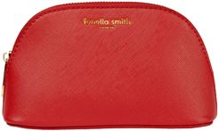 Red Vegan Leather Oyster Cosmetic Case