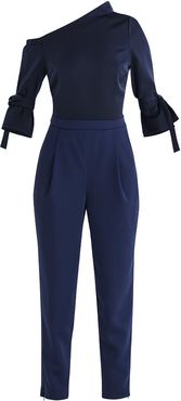 Corin One Shoulder Jumpsuit In Navy