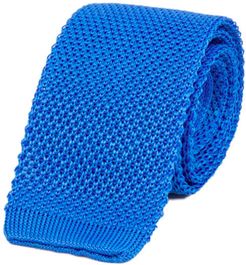Turquoise Solid Silk Knitted Tie