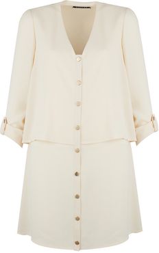 Layla Tiered Shirt Dress Off White