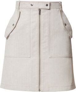 Kourtney Denim Mini Skirt In Milk Oolong