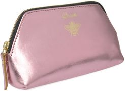 Solar Metallic Pink Leather Make-Up Bag