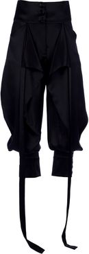 Black Spun Silk Atlas Trousers