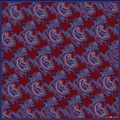 The Floral Paisley Pocket Square - Maroon