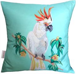 Cockatoo Cushion On Blue