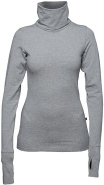 Non349 Grey Turtleneck Top With Thumb Holes