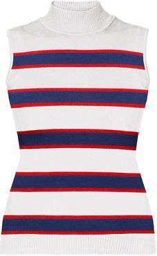 Erin Blue & Red Striped Sleeveless Top