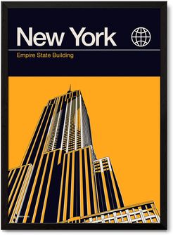 New York Empire State Building Modernist Architectural Travel Poster