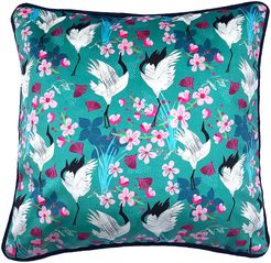 Crane & Blossom Velvet Cushion