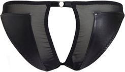 Nina Leather Mini Peep Brief