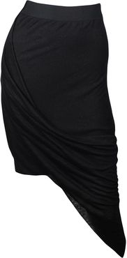 Fall Out A-Symmetric Black Linen Jersey Skirt