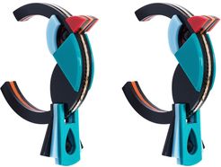 Handmade Acrylic Earrings Hoops Birds Turquoise