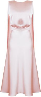 Rosa Dusty Pink Midi Dress With Back Ribbons