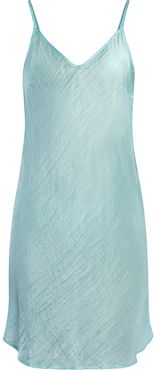 Turquoise Bias Silk Slip Dress
