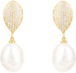 Baroque Pearl Classic Drop Earrings Gold