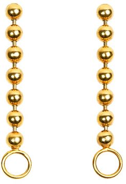 Beads Chain Earring With O-Ring Hook Gold