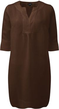 Life Style Easy Linen Tunic Dress- Cocoa