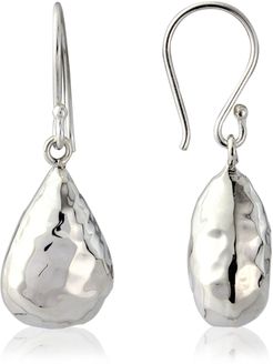 Orba Sterling Silver Hammered Teardrop Earrings