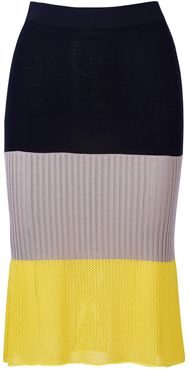 Colour-Blocked Knitted Skirt