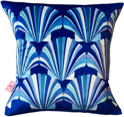 Blue Shell Velvet Deco Cushion