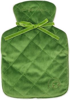 Velvet Hot Water Bottle With A Subtle Lavender Scent - Green