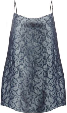 Metal Paisley Silk Jacquard Camisole