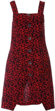 Minimal Dress In Red Leopard Print