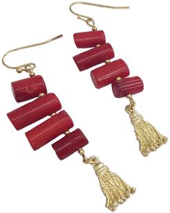 Natural Coral Hook Earrings