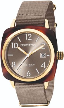 Briston Clubmaster Classic 3 Hand In Taupe With Yellow Gold Finishing