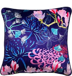 Midnight Florals Velvet Cushion