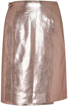 Parker Metallic Leather Skirt Pink Tinsel