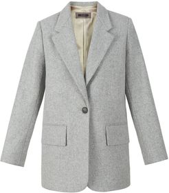 Oversized Wool Blazer In Grey