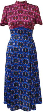 Slow Dance Dress Blue/Pink Crystal Print