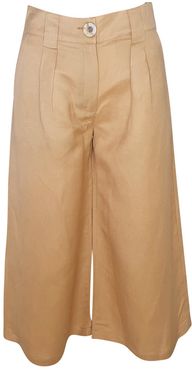 Linen-Blend Culottes Sand