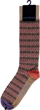 Donald Fairisle Camel Extrafine Merino Wool Socks