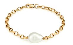 White Pearl & Gold Hydra Bracelet