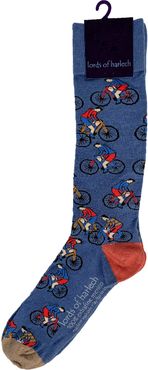 Donald Cyclists Blue Extrafine Merino Wool Socks