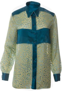 Cynthia Silk Shirt in Petrol