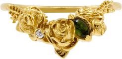 Rose Chevron Ring Diamond & Tourmaline- Gold