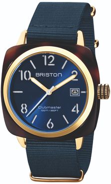 Briston Clubmaster Classic 3 Hand In Midnight Blue With Yellow Gold Finishing