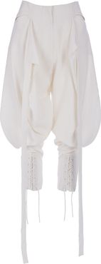 White Spun Silk Trousers