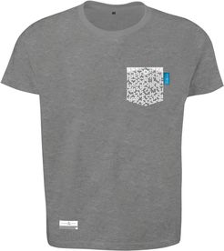 Athletic Grey Digit Print Organic Cotton T-Shirt Mens