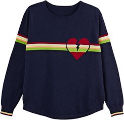 Hattie Navy Heart Cotton Cashmere