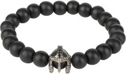 Roman Spartan Warrior Gemstone Bracelet Black Oxidised