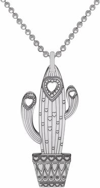 Medium Silver Carrie The Cactus Pendant Necklace