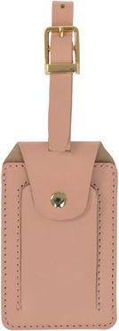 Vida Blush Leather Luggage Tag