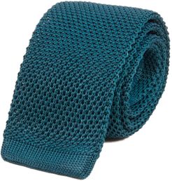Petrol Blue Solid Silk Knitted Tie